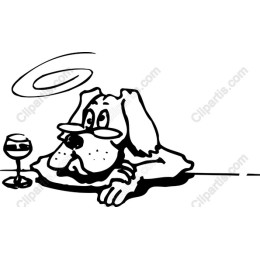 Playful Pup with Wine