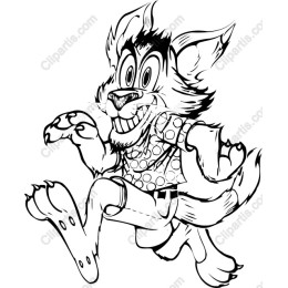 Whimsical Cartoon Wolf
