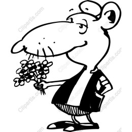Charming Cartoon Mouse with Flowers