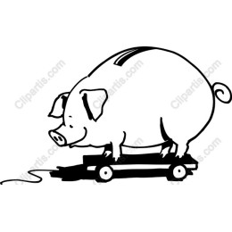 Playful Pig on Skateboard