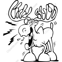 Whimsical Cartoon Moose