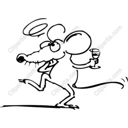 Playful Mouse with Wine Glass