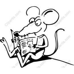 Whimsical Cartoon Mouse Reading