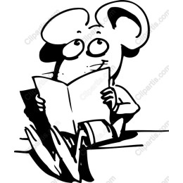 Whimsical Mouse Reading