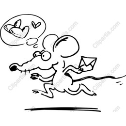 Whimsical Mouse with Love Letters