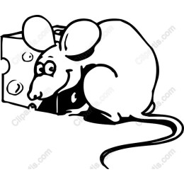 Charming Cartoon Mouse with Cheese