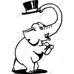 Charming Circus Elephant in Top Hat