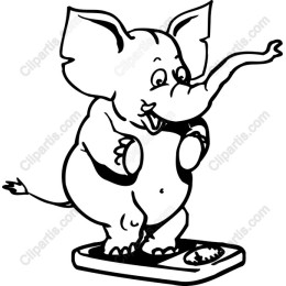 Whimsical Elephant on Scale
