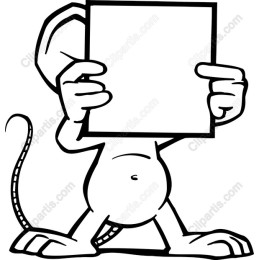 Playful Cartoon Character with Blank Sign