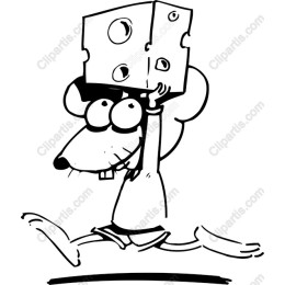 Playful Mouse Carrying Cheese