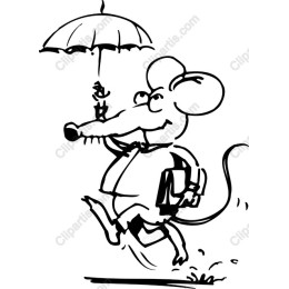 Whimsical Mouse with Umbrella