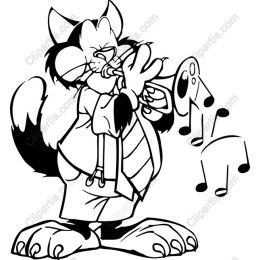 Whimsical Cat Musician