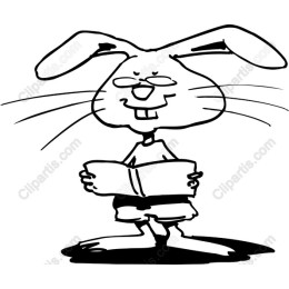 Cute Cartoon Rabbit with Book