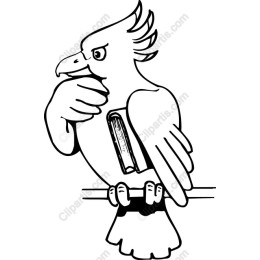 Pensive Bird with Book