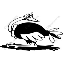 Playful Cartoon Ostrich