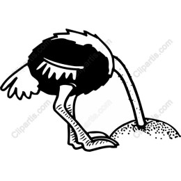 Whimsical Ostrich with Head in Sand