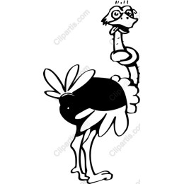 Whimsical Cartoon Ostrich