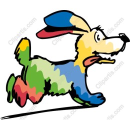 Vibrant Colorful Running Dog