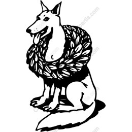 Charming Canine with Wreath
