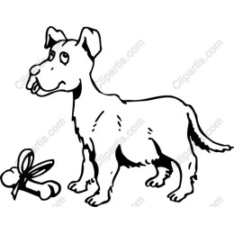 Cute Dog with Bone
