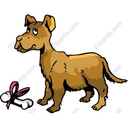 Charming Brown Dog with Bone