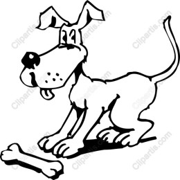 Playful Dog with Bone