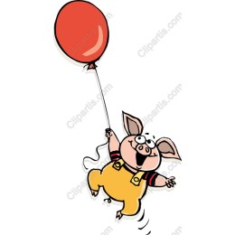 Cheerful Piglet with Balloon