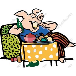 Charming Cartoon Pig Feast