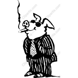 Dapper Pig in a Suit