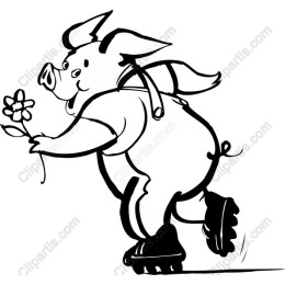 Joyful Skating Piglet
