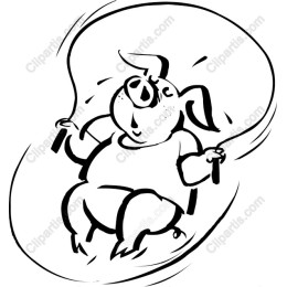 Cheerful Jumping Pig