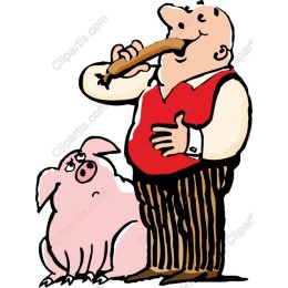 Sausage Delight: Whimsical Man and Pig