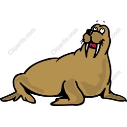 Charming Cartoon Walrus