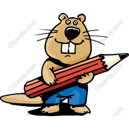 Creative Beaver with Pencil