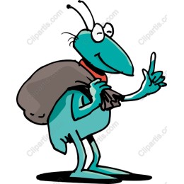 Charming Blue Bug Character