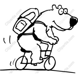 Whimsical Bear on Bicycle