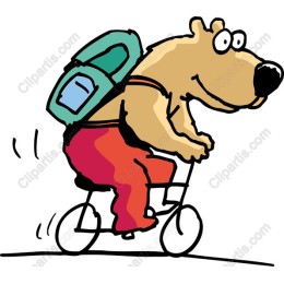 Cheerful Bear on Bicycle