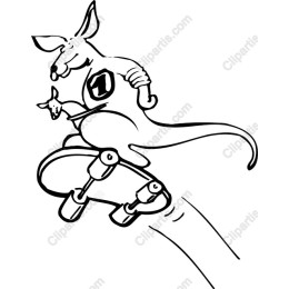 Playful Skateboard Kangaroo