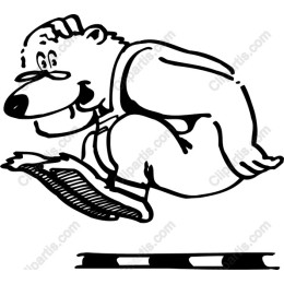 Playful Polar Bear Jumping