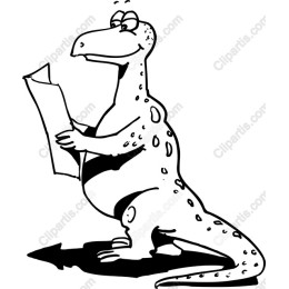 Cartoon Dinosaur Reading