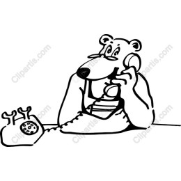Playful Polar Bear with Telephone