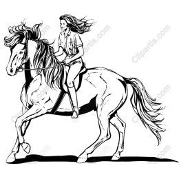 Dynamic Equestrian : Woman Riding a Horse