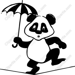 Adorable Panda with Umbrella