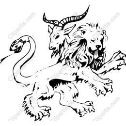 Mythical Lion-Goat-Snake Hybrid