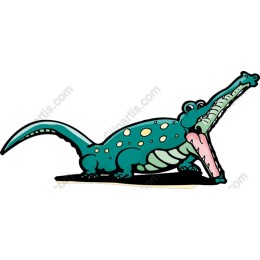 Playful Teal Crocodile