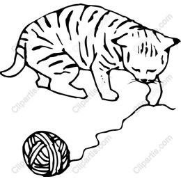 Playful Cat with Yarn