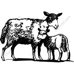 Rustic Sheep and Lamb