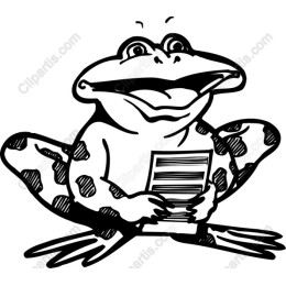 Cheerful Frog Holding Papers
