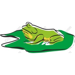 Serene Frog on Lily Pad