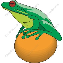 Frog on Orange Sphere